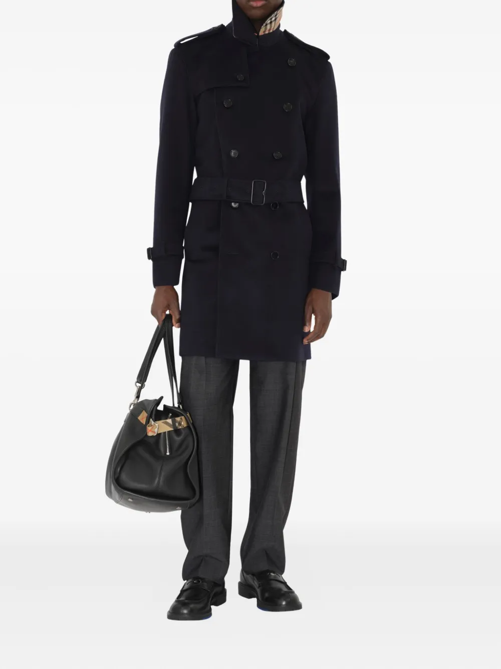 Burberry belted trench coat Blauw