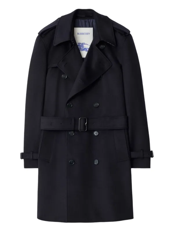 Burberry Belted Trench Coat Blue FARFETCH UK