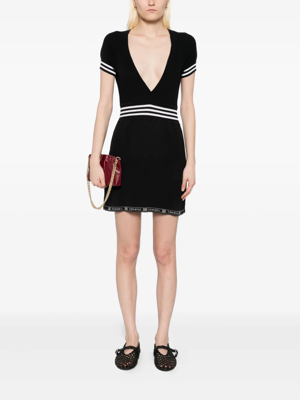 Pre-owned Chanel 2004 Sport Line Dress In Black