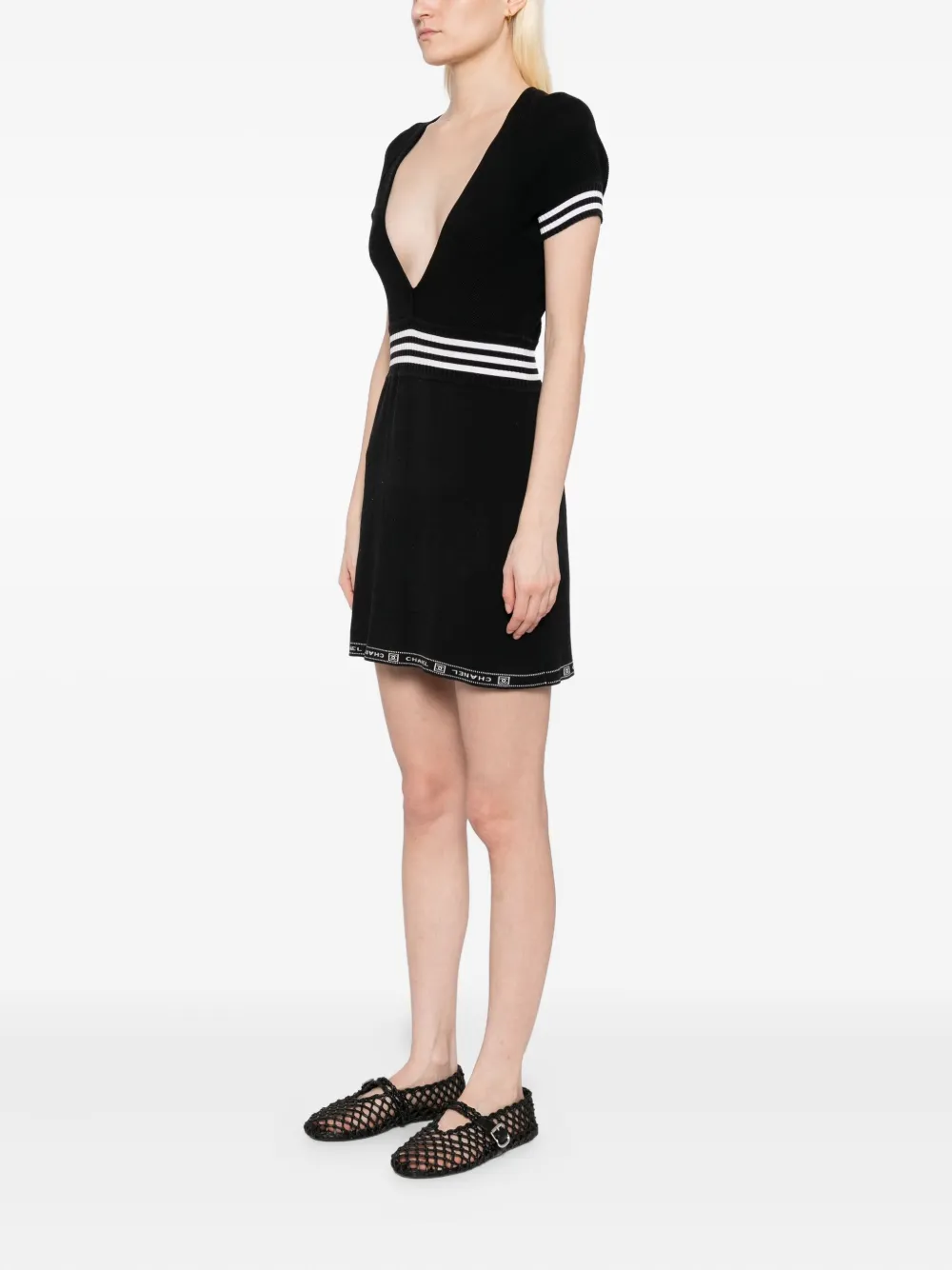 Pre-owned Chanel 2004 Sport Line Dress In Black