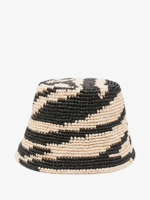 ZIMMERMANN Raffia hoed met zebraprint