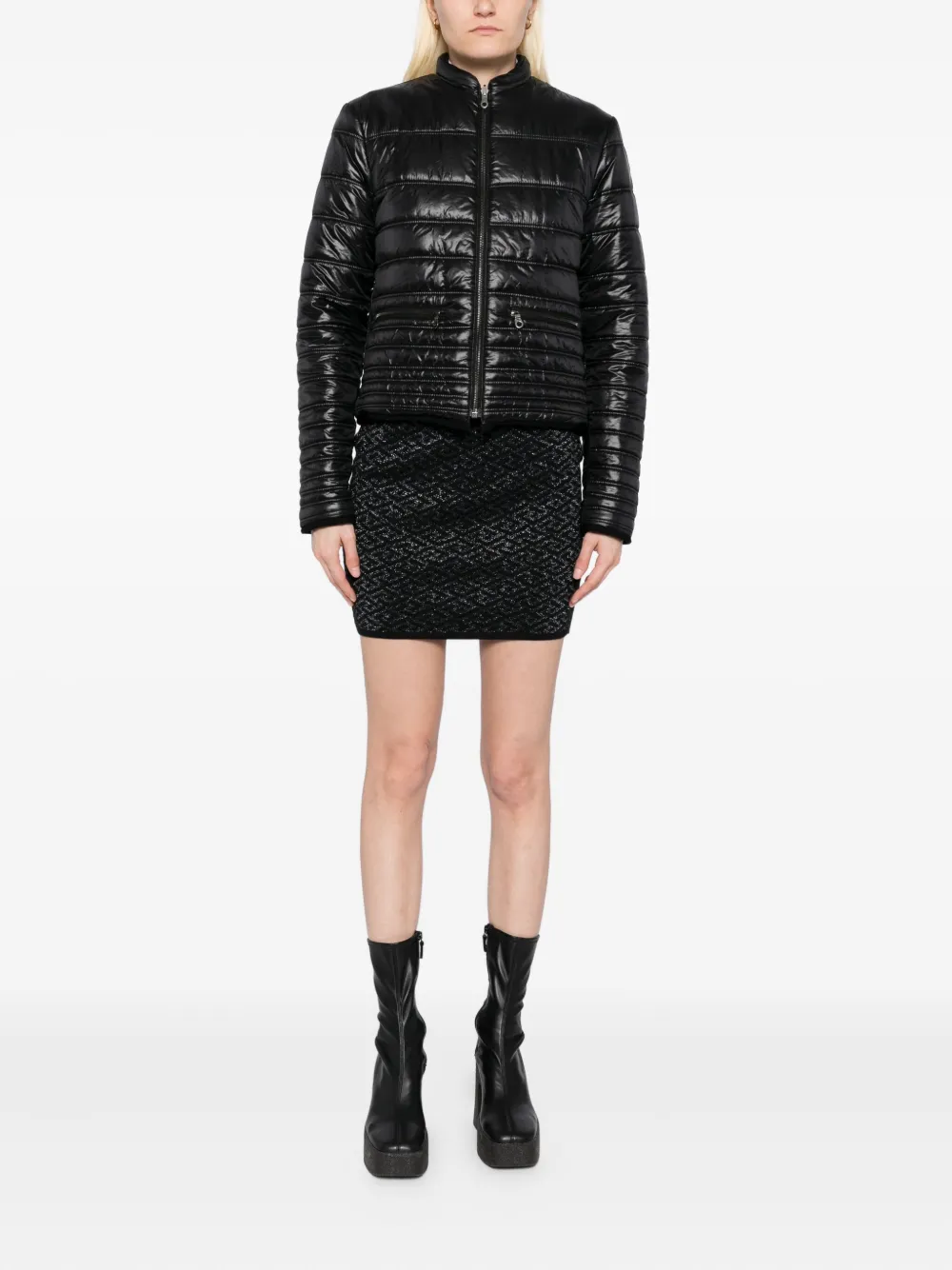 Pre-owned Chanel 2011-2012 Zip Up Reversible Jacket In Black