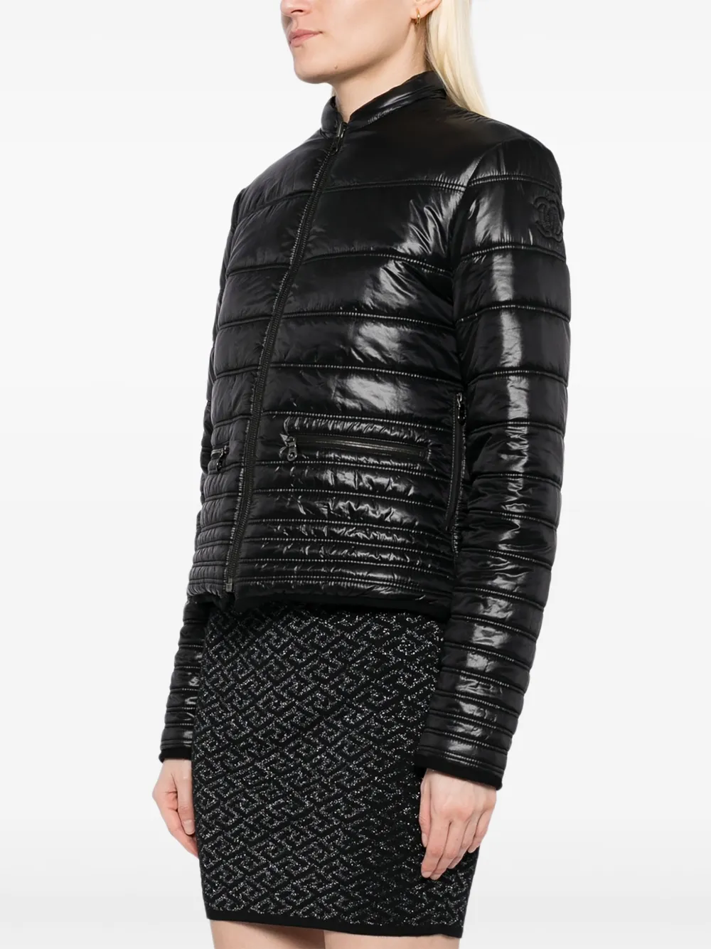 Pre-owned Chanel 2011-2012 Zip Up Reversible Jacket In Black