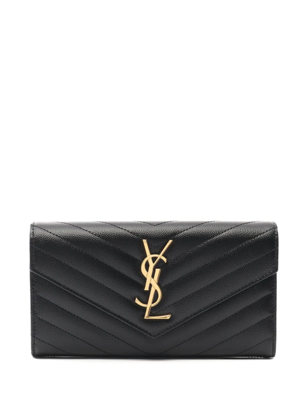 Saint Laurent Pre-Owned 2021 monogram chevron wallet | Black | Image 1