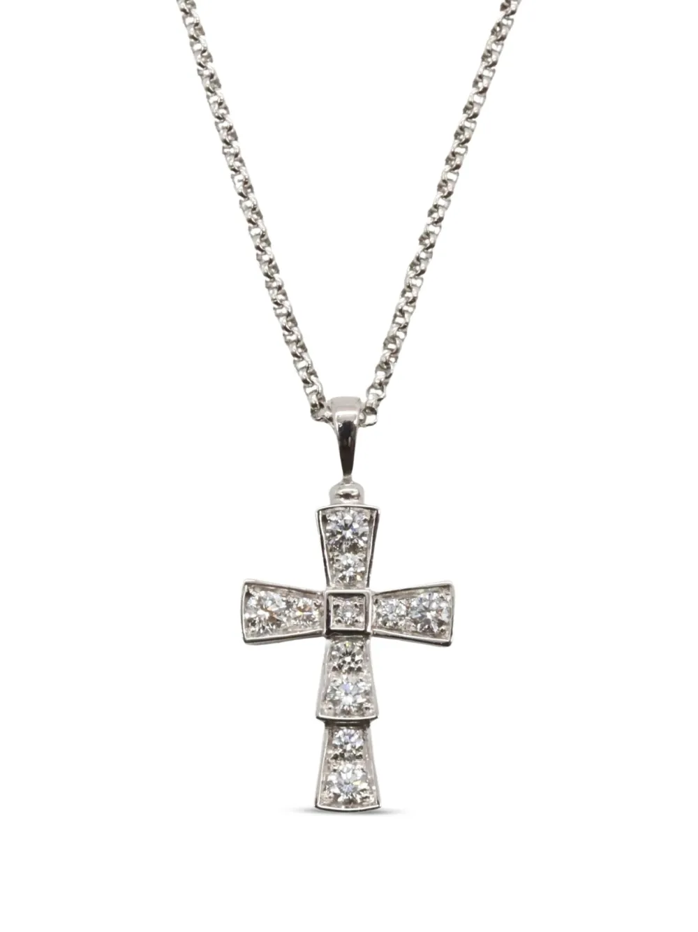 Bvlgari Pre-Owned 2010s 18K white gold Serpenticross diamonds necklace Bvlgari Pre-Owned 2010s 18K white gold Serpenticross diamonds necklace