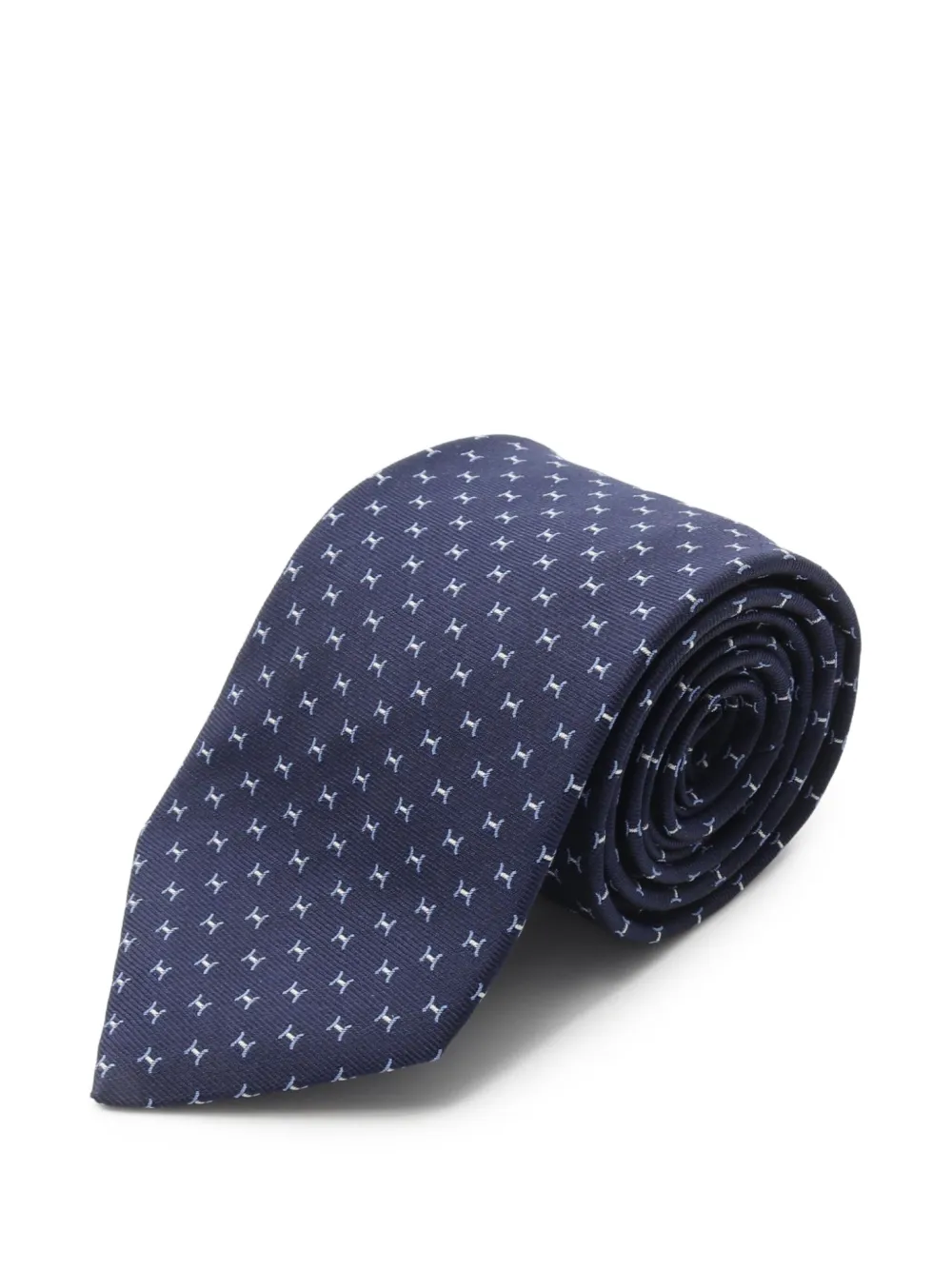 Hermès Pre-Owned 2021 H pattern silk tie | azul | Image 1