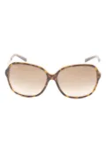 Gucci Pre-Owned 2010s tortoiseshell oversized-frame sunglasses - Gold