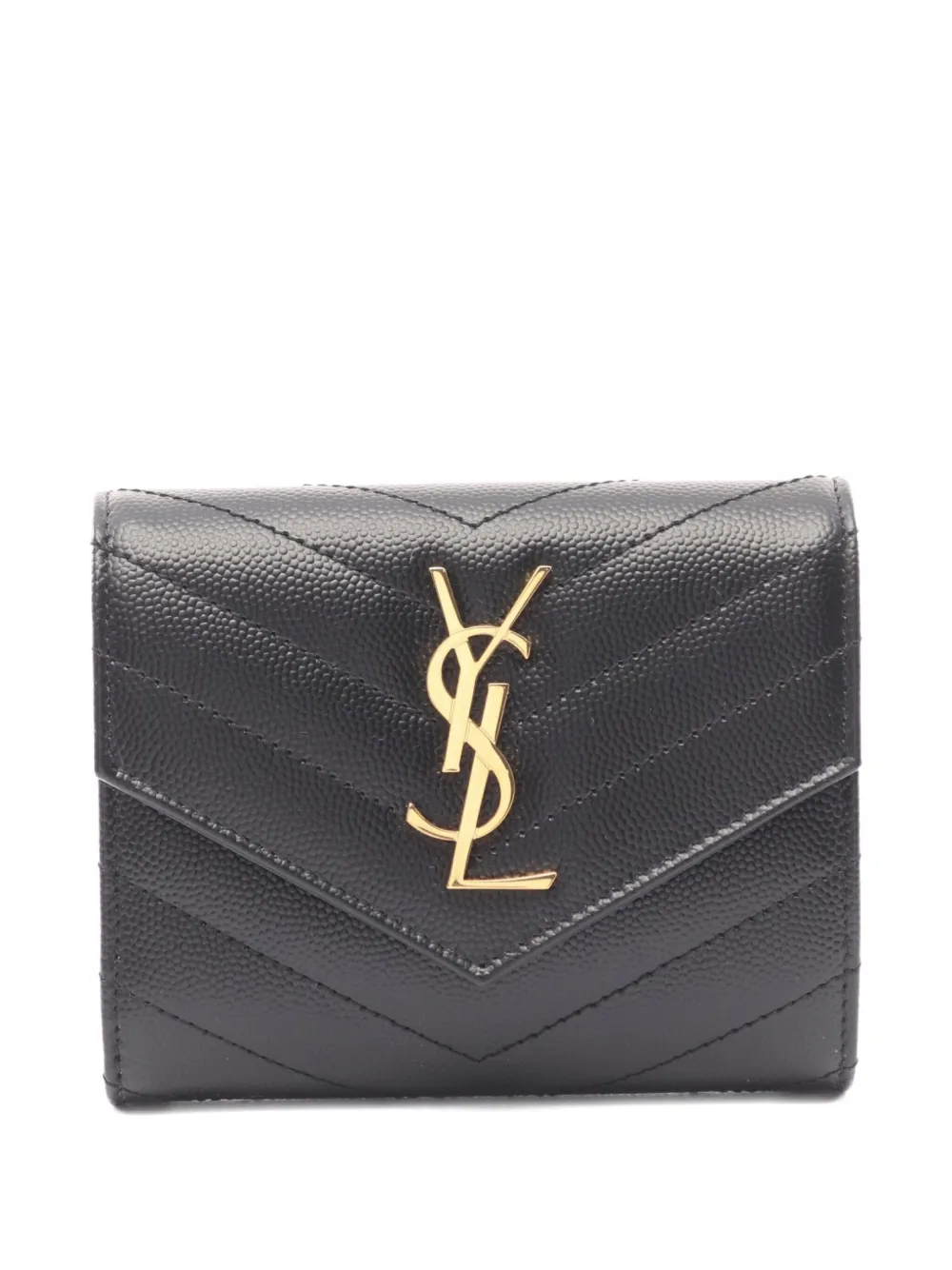 Saint Laurent Pre-Owned 2021 monogram chevron wallet | Black | Image 1
