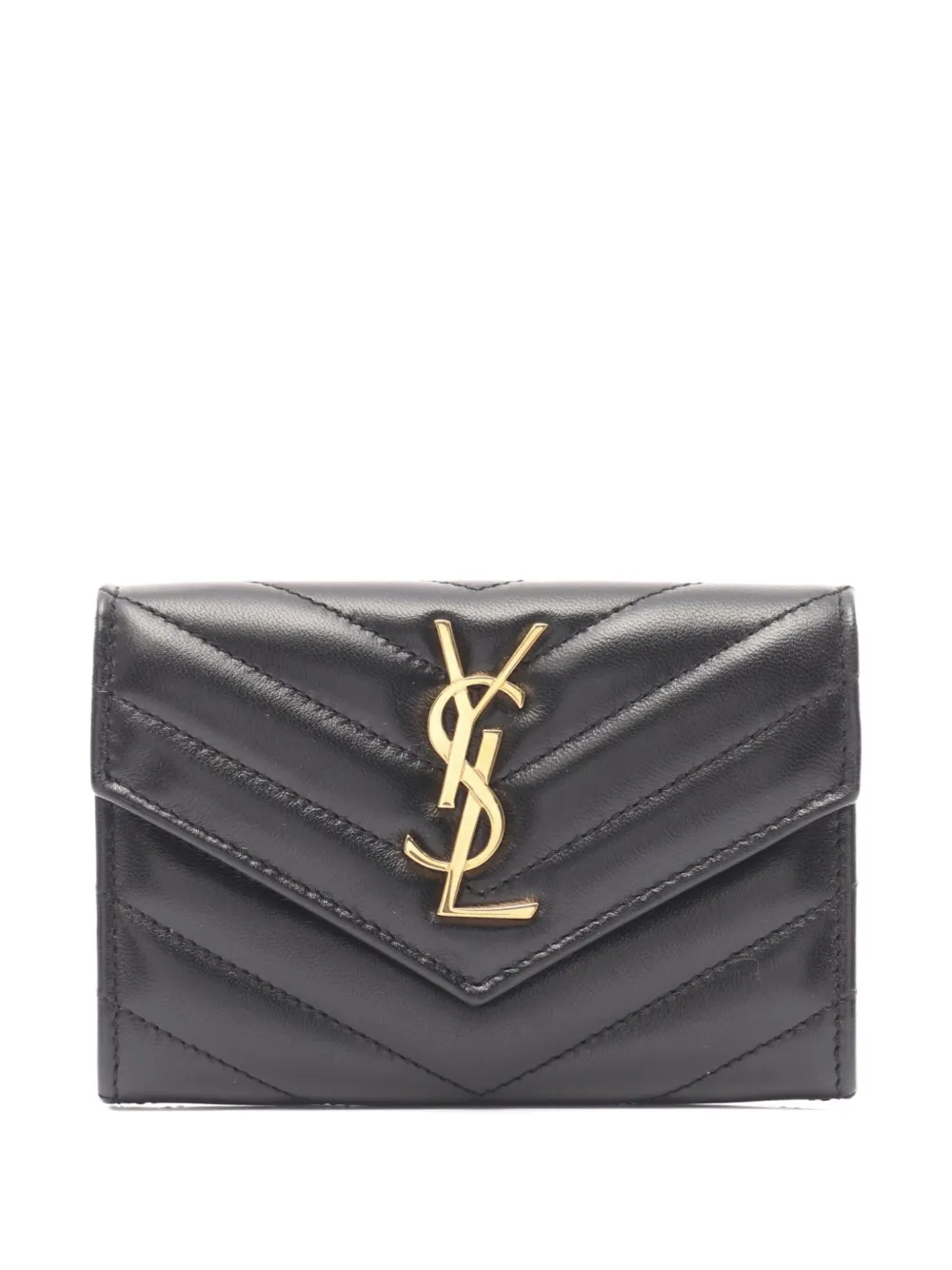 Saint Laurent Pre-Owned 2021 monogram chevron wallet | Black | Image 1