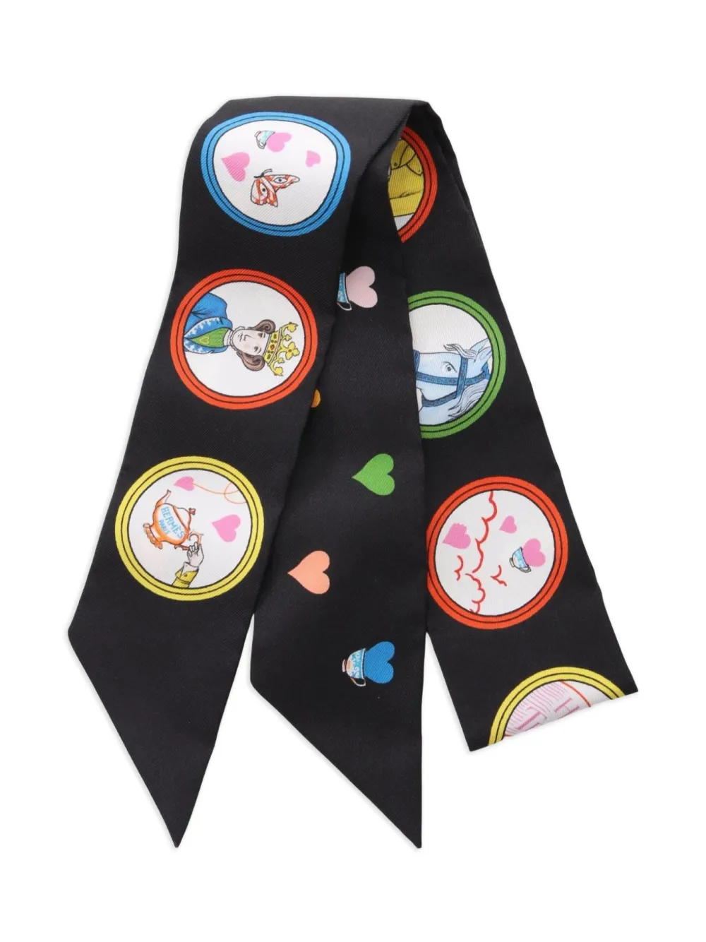 Hermès Pre-Owned 2021 Tea Time silk ribbon scarf | Black | Image 1
