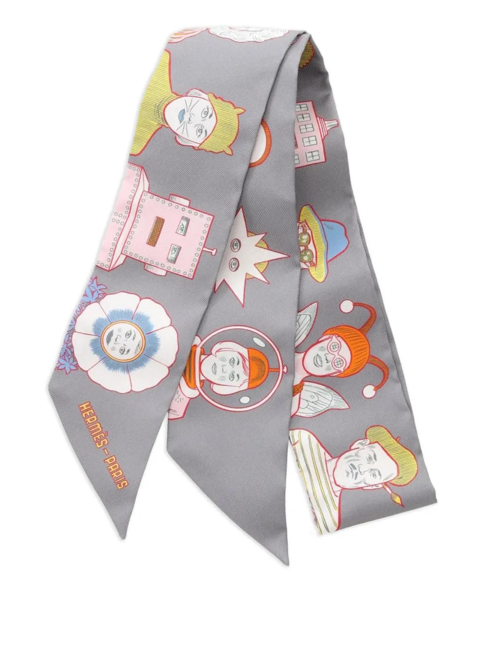 Hermès Pre-Owned 2021 Dress Code ribbon scarf | Grey | Image 1