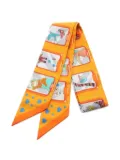 Hermès Pre-Owned 2021 Hermes Story ribbon scarf - Orange