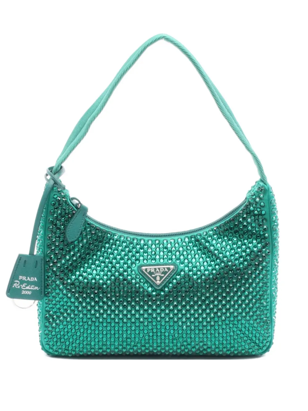 Prada Pre-Owned 2000s ラインストーン ハンドバッグ - グリーン Prada Pre-Owned 2000s ラインストーン ハンドバッグ - グリーン