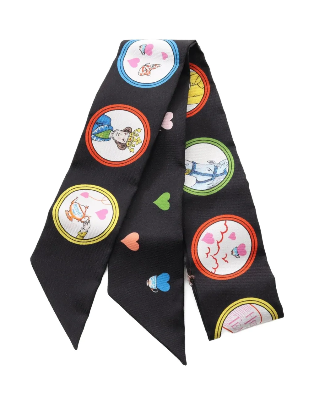 Hermès Pre-Owned 2021 Tea Time silk ribbon scarf | Black | Image 1