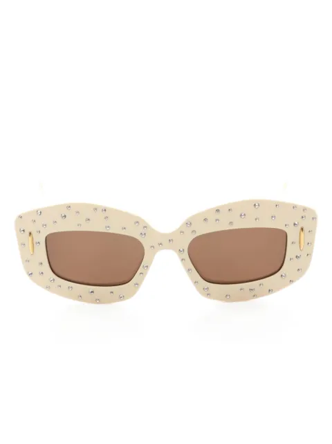 Loewe Pre-Owned 2021 geometric-frame rhinestone sunglasses