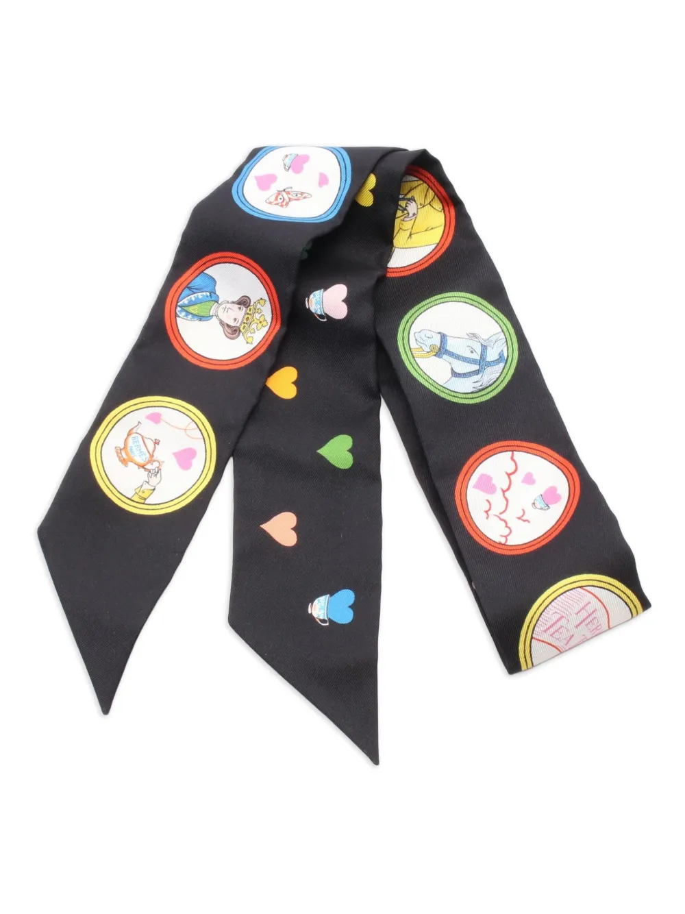 Hermès Pre-Owned 2021 Tea Time silk ribbon scarf | Black | Image 1