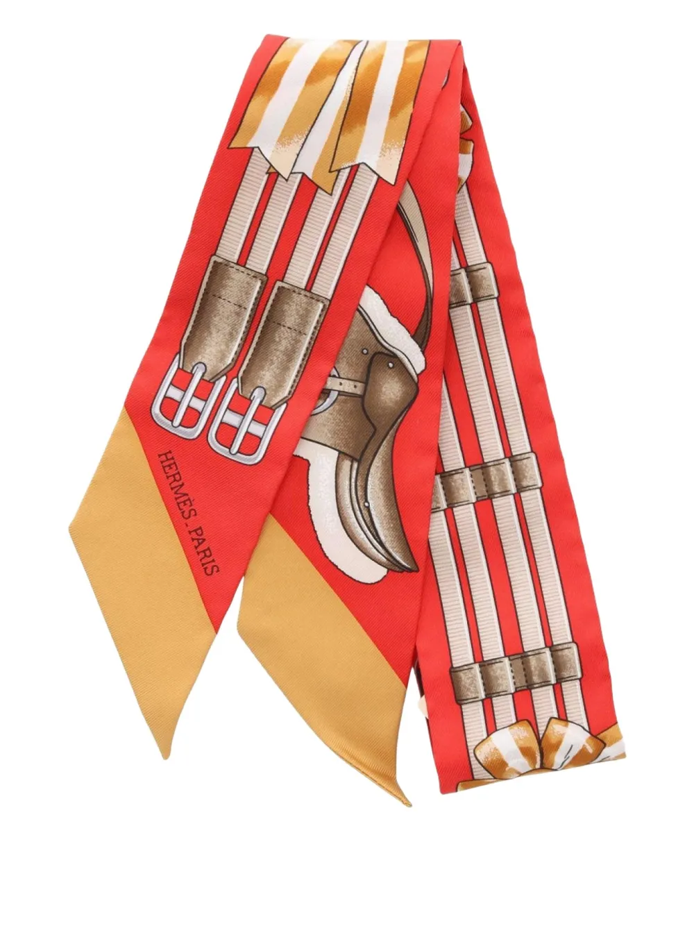 Hermès Pre-Owned 2021 Jumping ribbon scarf - レッド Hermès Pre-Owned 2021 Jumping ribbon scarf - レッド