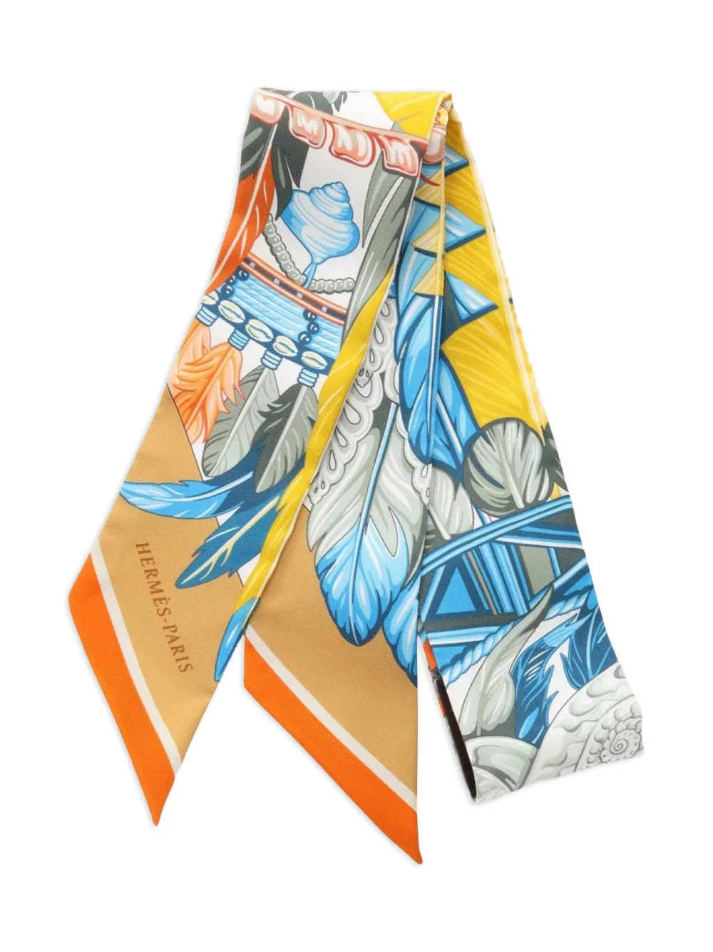 Hermès Pre-Owned 2021 Danse Pacifique twilly scarf | Orange | Image 1