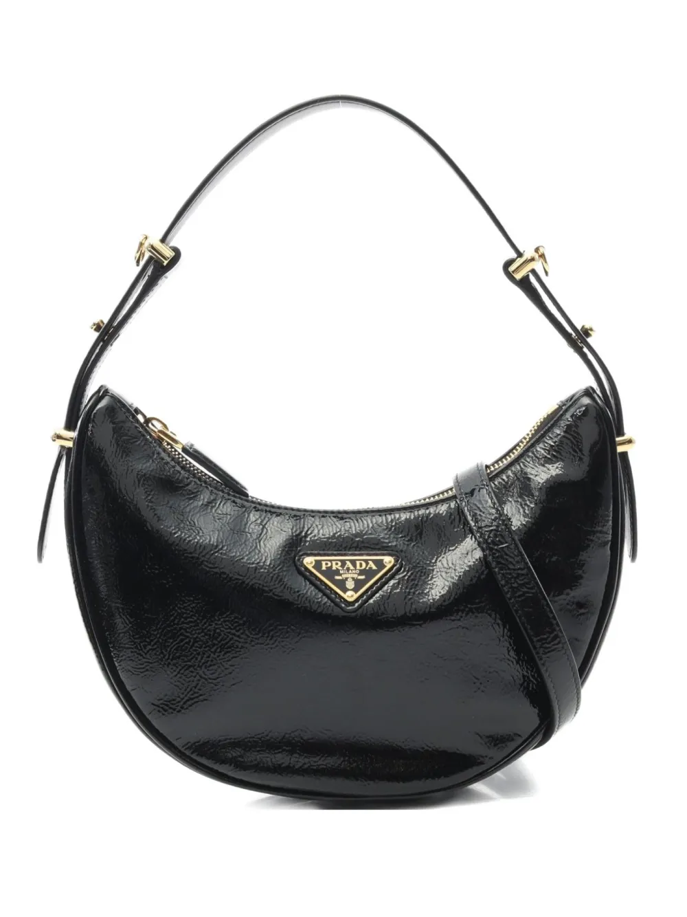Prada Pre-Owned 2021 Arke Naplak レザーハンドバッグ - ブラック Prada Pre-Owned 2021 Arke Naplak レザーハンドバッグ - ブラック