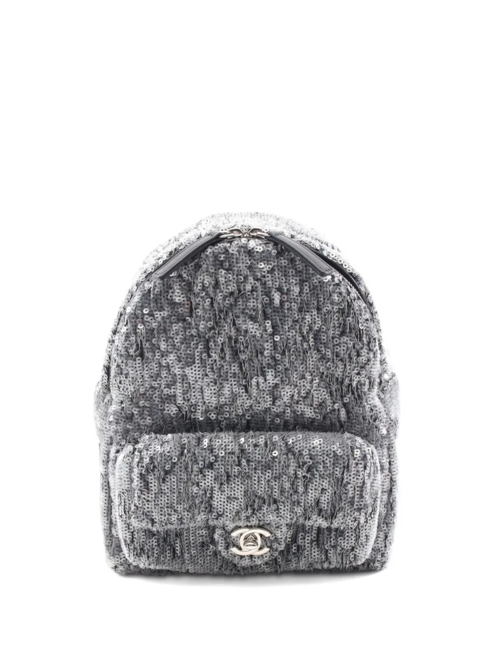 CHANEL Pre-Owned 2018 Waterfall スパンコール バックパック - ブラック CHANEL Pre-Owned 2018 Waterfall スパンコール バックパック - ブラック
