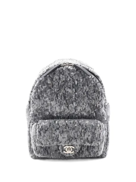 CHANEL Pre-Owned 2018 Waterfall sequined leather backpack