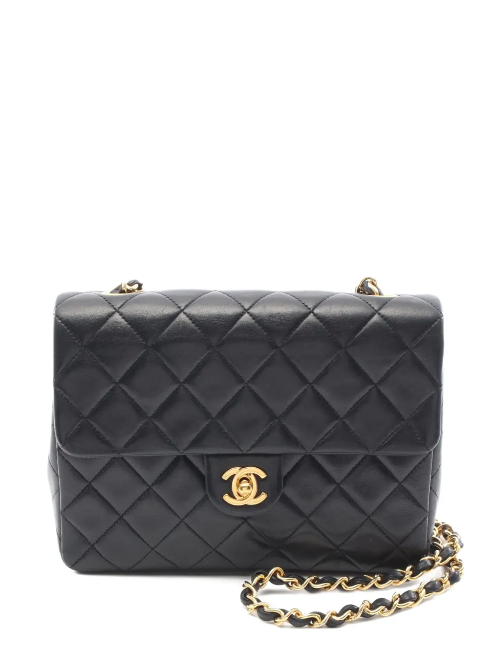 CHANEL Pre-Owned 1989 マトラッセ チェーン ショルダーバッグ ミニ - ブラック CHANEL Pre-Owned 1989 マトラッセ チェーン ショルダーバッグ ミニ - ブラック
