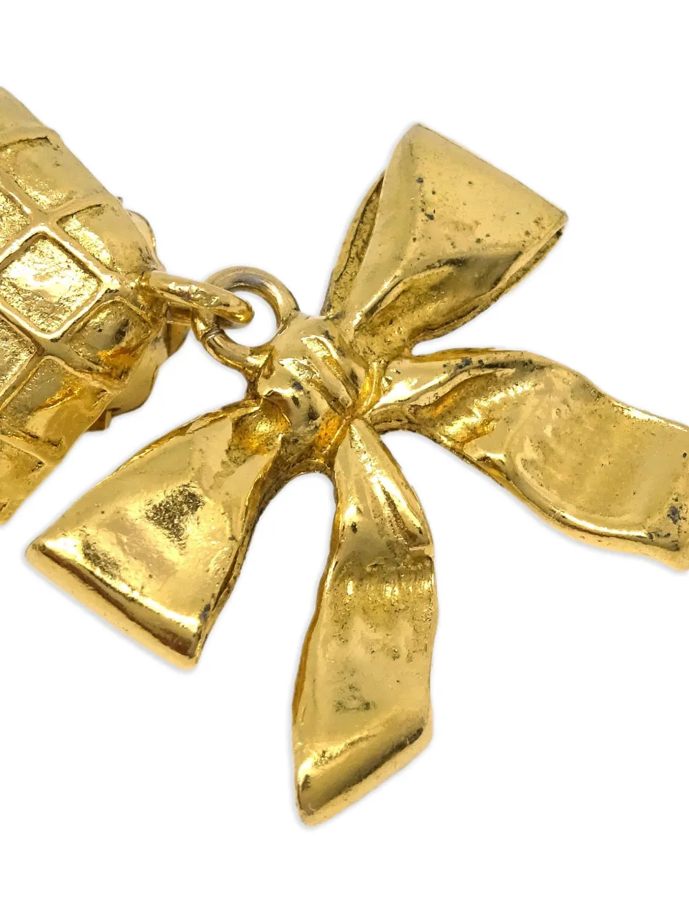 1990s Bow Rhombus Clip-On Earrings