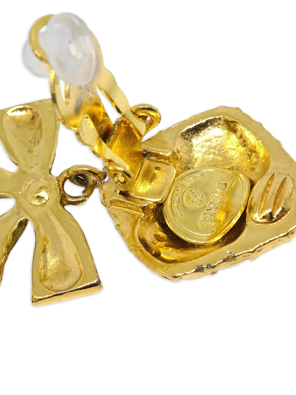 1990s Bow Rhombus Clip-On Earrings