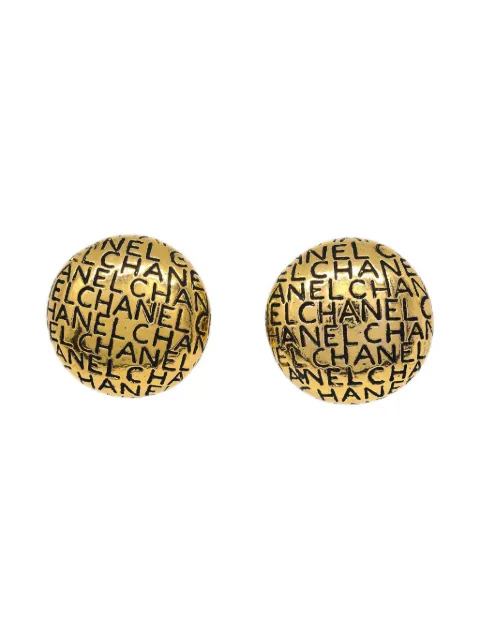 CHANEL Pre-Owned 1990-2000s button logo clip-on earrings