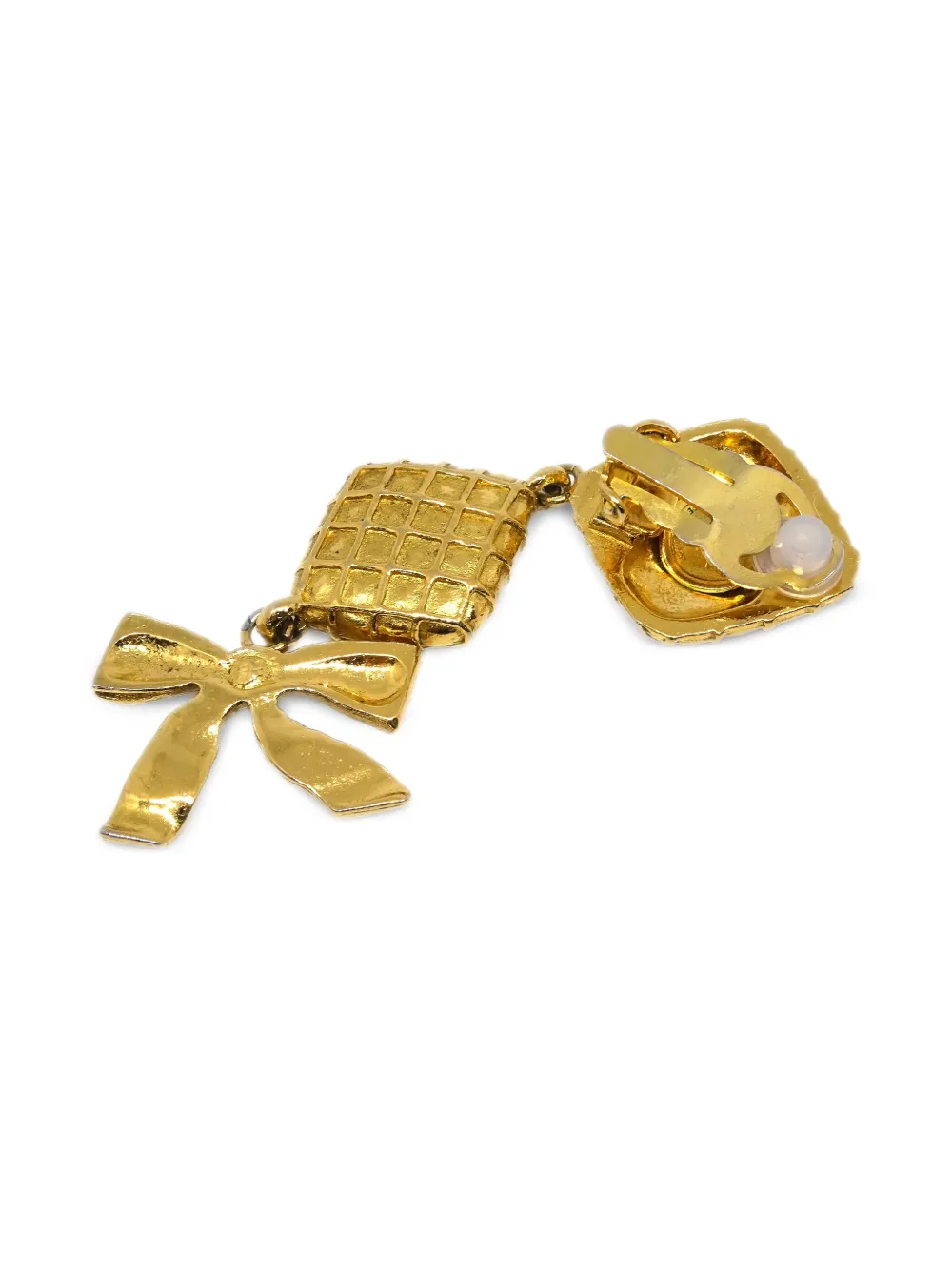 1990-2000s Bow Rhombus Clip-On Earrings
