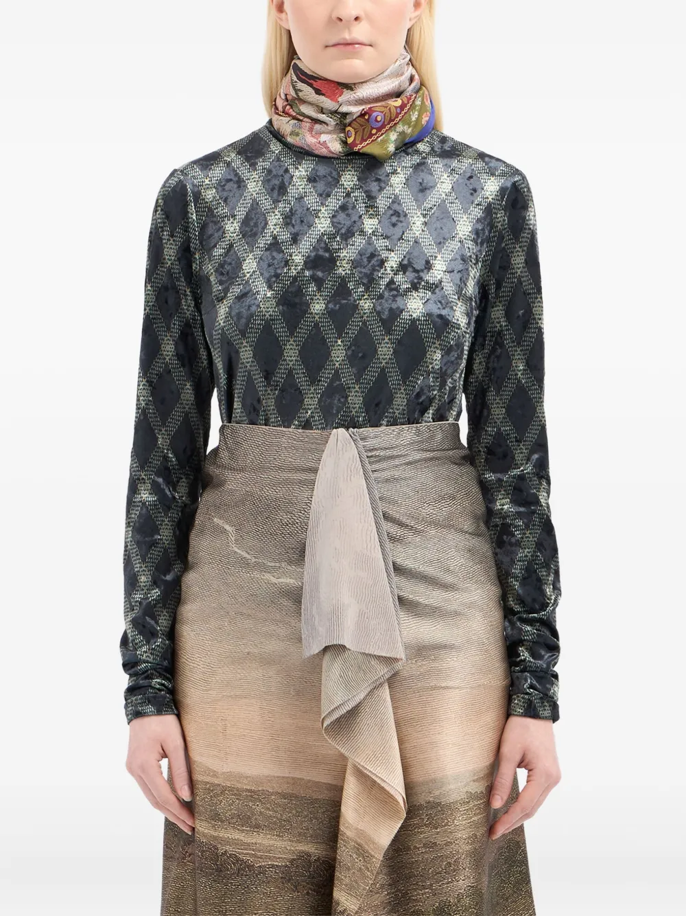 Pierre-Louis Mascia Zijden sjaal Beige