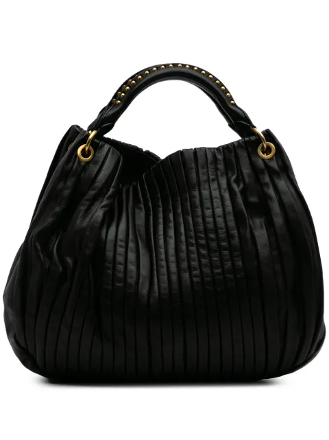 Miu Miu Pre-Owned 2010s Lambskin Bosco Plisse Convertible Hobo satchel