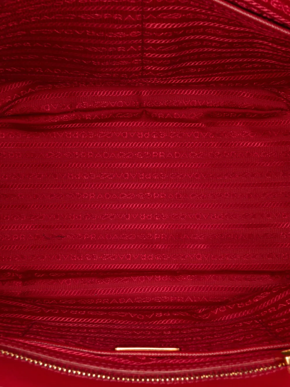 Pre-owned Prada 2000-2025 Large Saffiano Lux Galleria Double Zip Satchel In Red