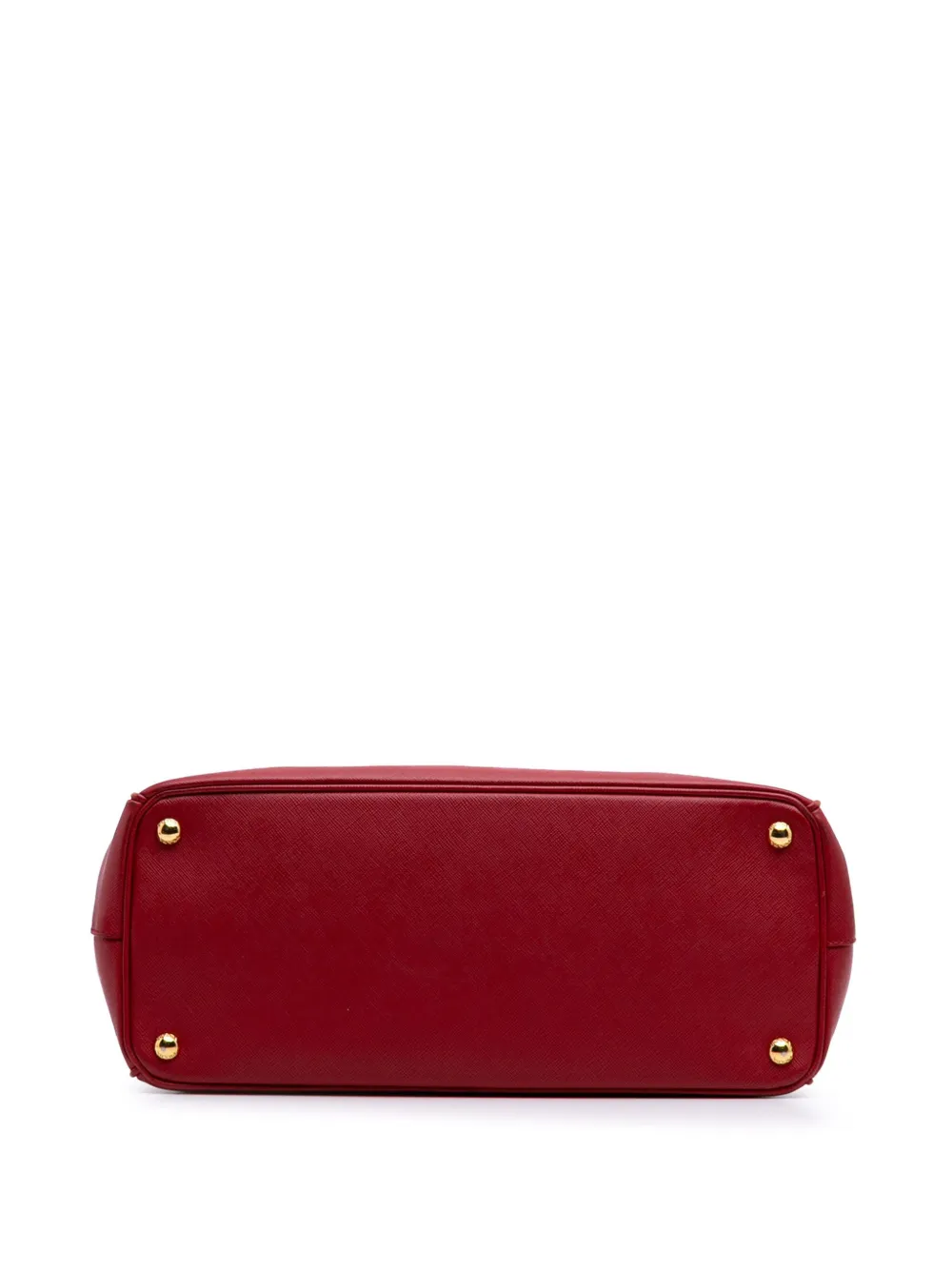 Pre-owned Prada 2000-2025 Large Saffiano Lux Galleria Double Zip Satchel In Red