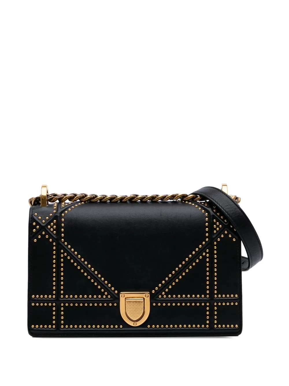 Christian Dior Pre-Owned 2018 Small Lambskin Studded Diorama Flap crossbody bag | Black | Image 1