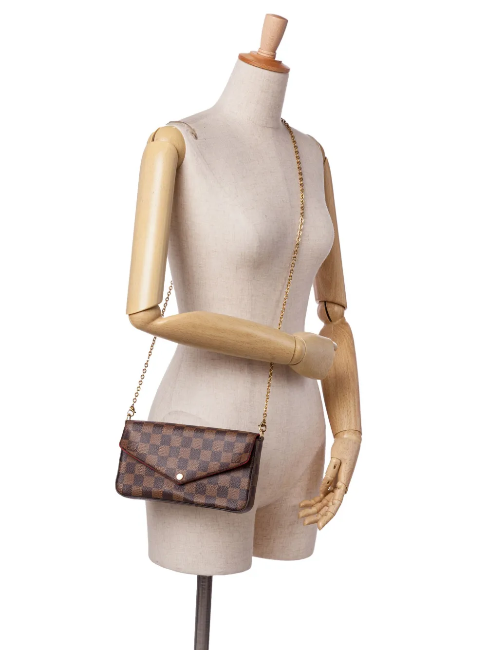 Pre-owned Louis Vuitton 2019 Damier Ebene Pochette Felicie Crossbody Bag