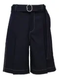 Jil Sander belted pleated shorts - Blue