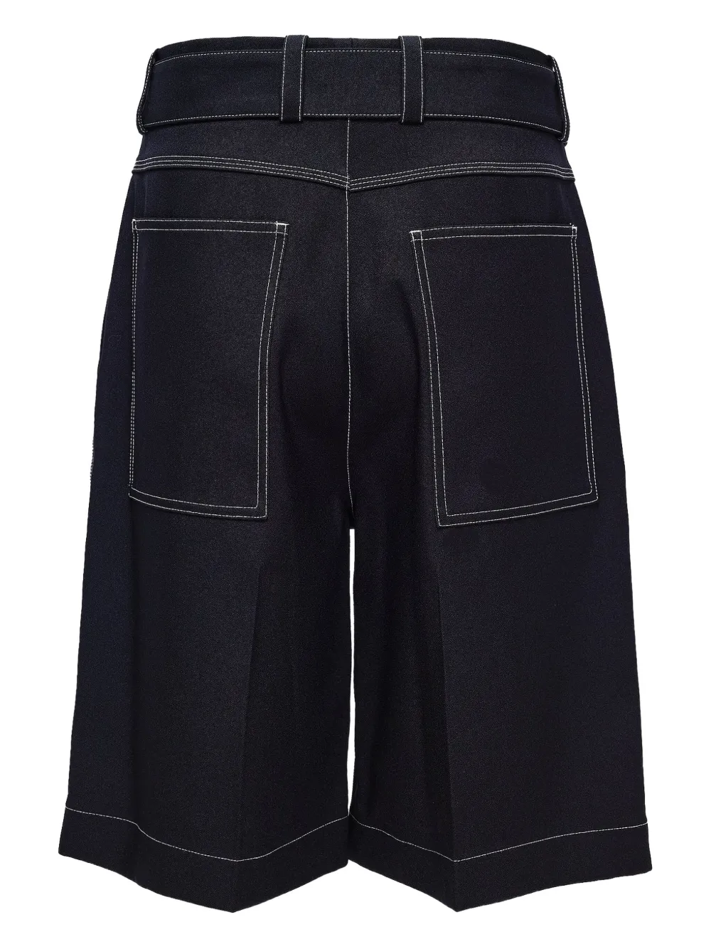 Jil Sander Geplooide shorts met riem Blauw