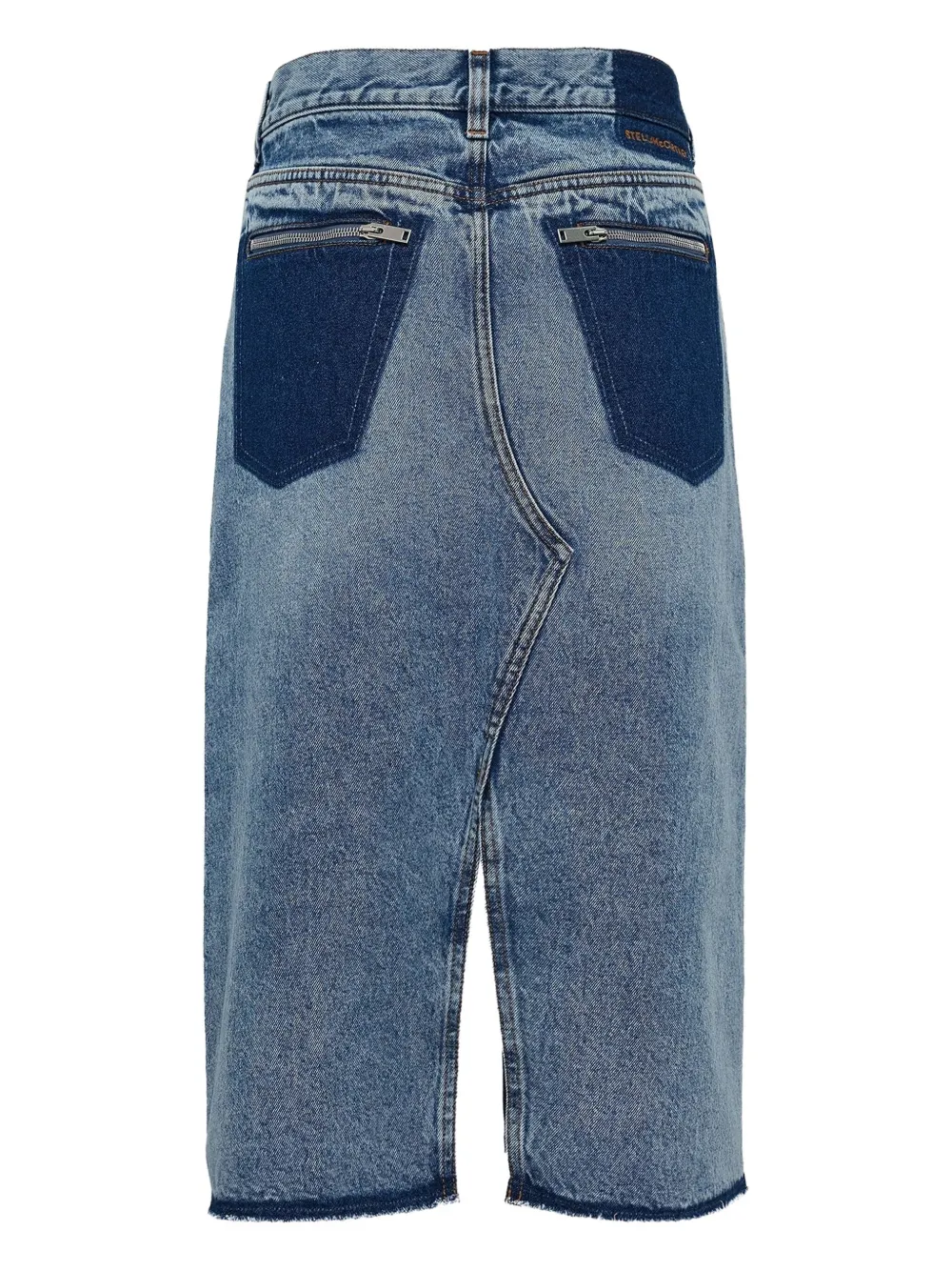 Stella McCartney split-hem denim skirt Blauw