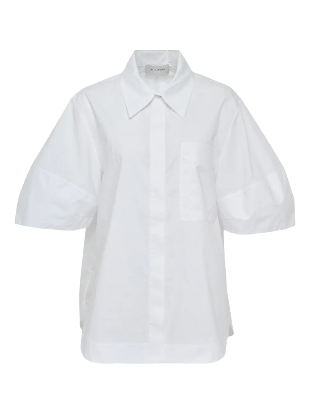 Lee Mathews Blouse met ballonmouwen en kraag Wit