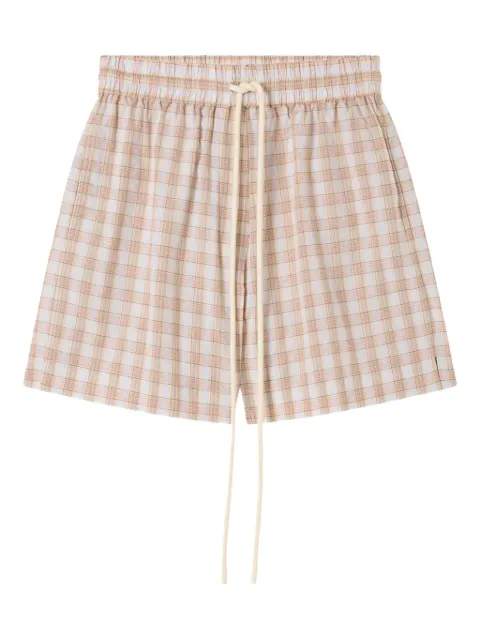 Lee Mathews gingham drawstring short shorts