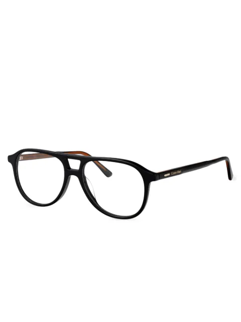 Calvin Klein lentes de sol con armazón redonda y doble puente