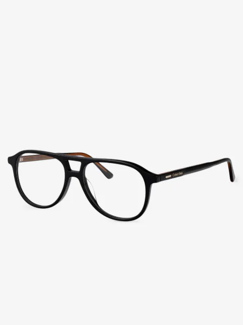 Calvin Klein double-bridge round-frame glasses