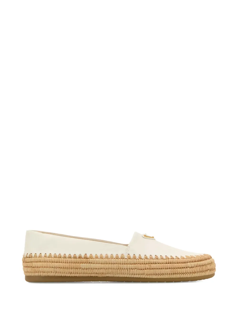 Prada leather woven espadrilles Wit