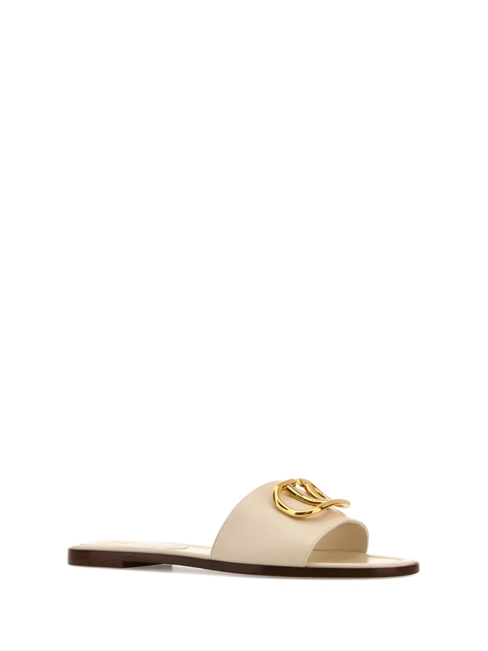 Valentino Garavani VLogo leather sandals Beige