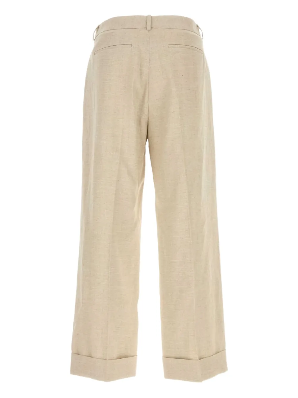 Valentino Garavani linen blend cuffed trousers Beige