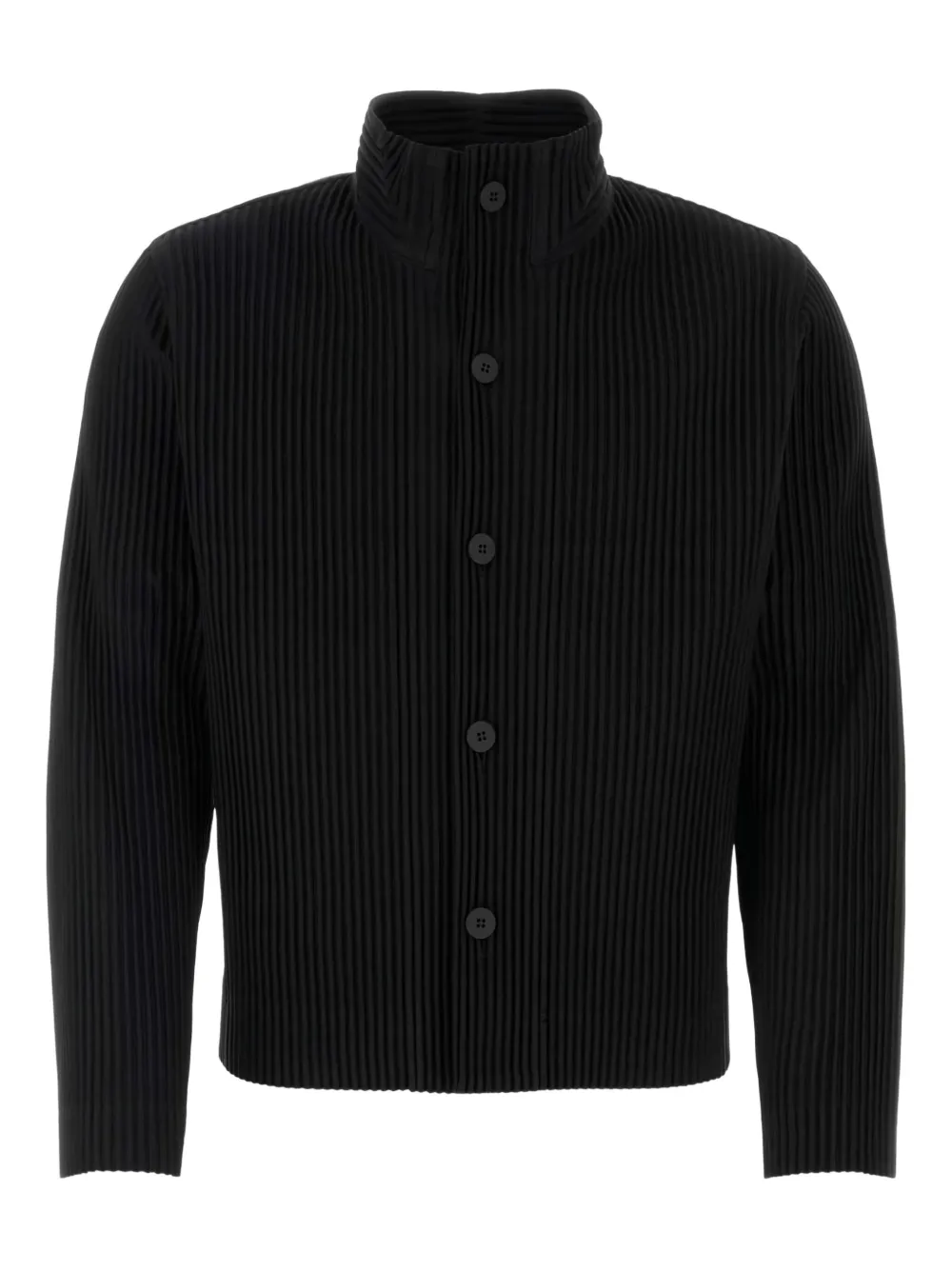 Homme Plissé Issey Miyake pleated button-up jacket | Black | Image 1