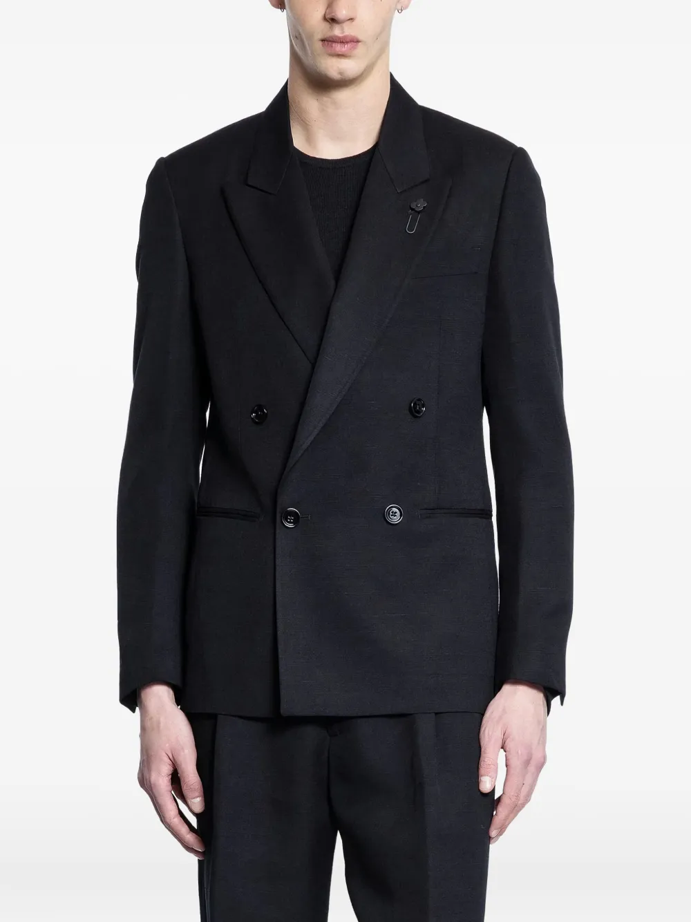 Lardini double-breasted blazer | Black | Image 1