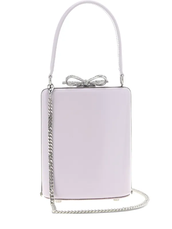Self-Portrait Bow-embellished Tote Bag in Purple