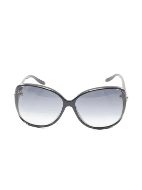 Gucci Pre-Owned lentes de sol con logo G entrelazado y corazón 2000